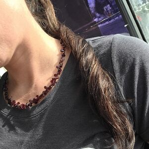 Vintage Red Garnet Bead Necklace